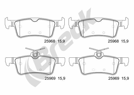 Set placute frana,frana disc 25968 00 704 00 BRECK